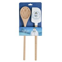 THE SNOWMAN™ COOK'S SET, BAKING SPATULA, SILICONE, BEECHWOOD, SPOON, BAKING, BAKER, RAYMOND BRIGGS, MINCE PIES, CHRISTMAS CAKE