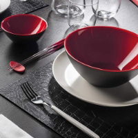 BLACK/RED SET 2 BOWLS CM 12 MY FUSION