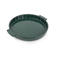 FOREST GREEN CERAMIC TART DISH, 30CM