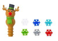 SILICONE RUDOLPH BOTTLE STOP & WINE CHARMS GIFT SET